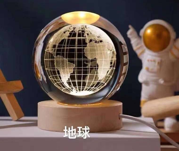 گوی کریستالی چراغ‌دار با طرح کره زمین کد 519